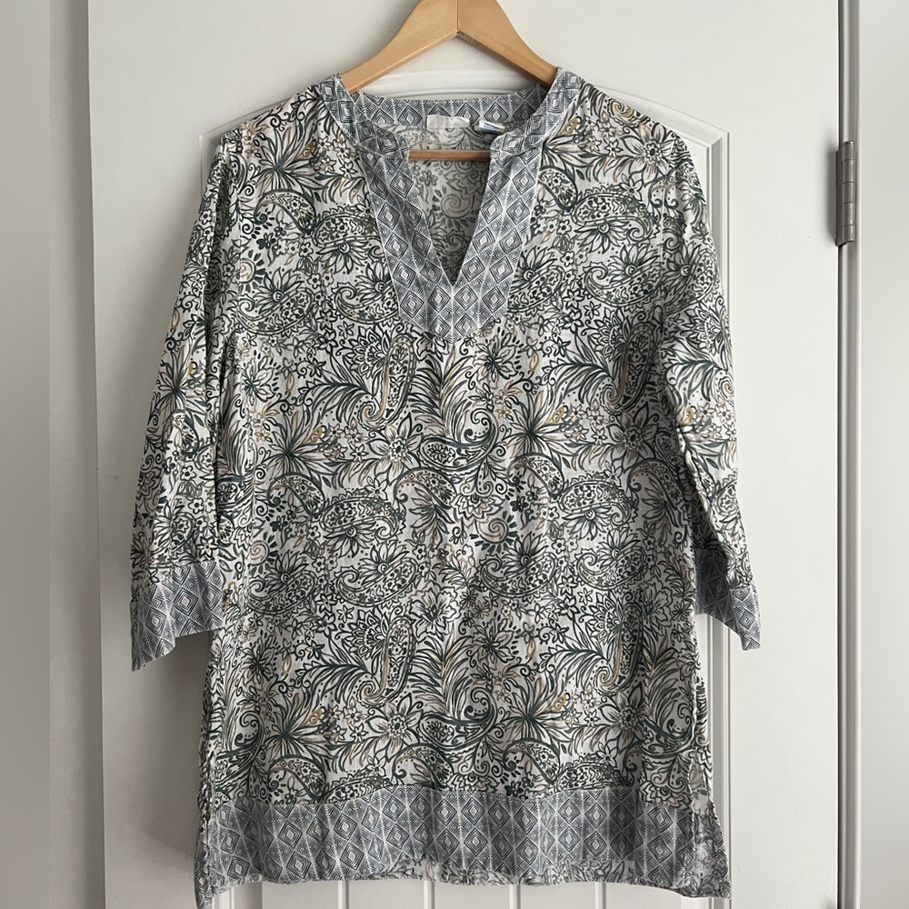 Sigrid Olsen Floral Paisley Linen Tunic